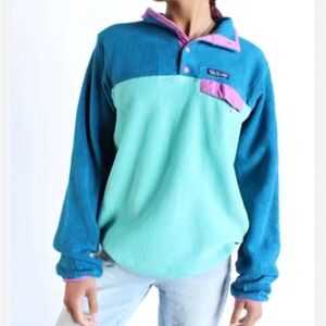 Patagonia Synchilla “Snap T Fleece Pullover” In Howling Turqoise Size Small EUC!